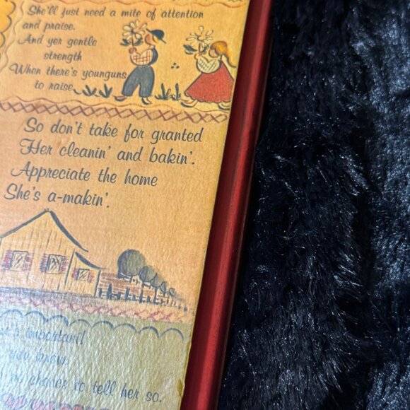 Vintage Wooden Wall Plaque With "How To Be A Fittin Husband" Poem Lois Wortham - Picture 3 of 10